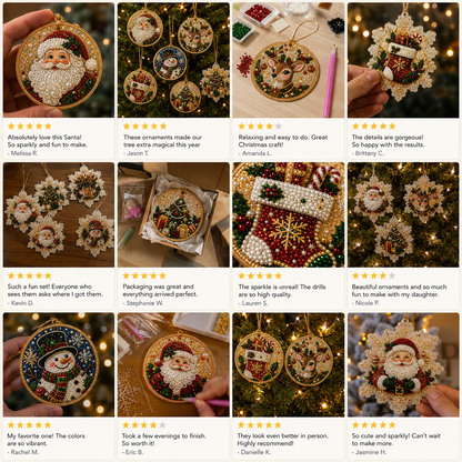 REBYIPO®🎄DIY Diamond Painting Christmas Ornaments – 6Pc Set