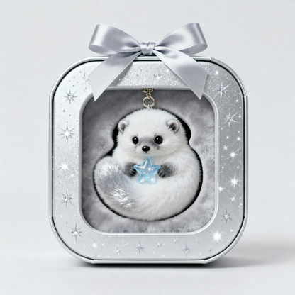 Starlit Puff Critter Plush Keychain (Snow-White Pocket Buddy)