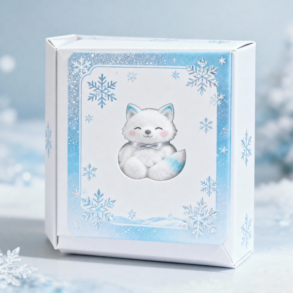 Crystal Snowflake Fox Car Charm (Hanging Plush Ornament)