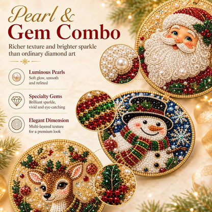 REBYIPO®🎄DIY Diamond Painting Christmas Ornaments – 6Pc Set