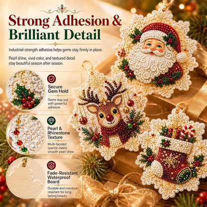 REBYIPO®🎄DIY Diamond Painting Christmas Ornaments – 6Pc Set