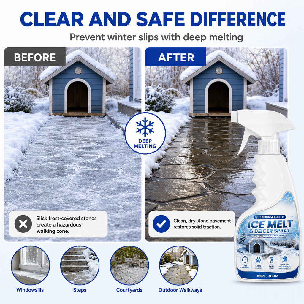 ❄️ 50% OFF! BVJ® Pet-Friendly Ice Melt & De-Icer Spray 🐾 | Fast-Acting Frost Remover